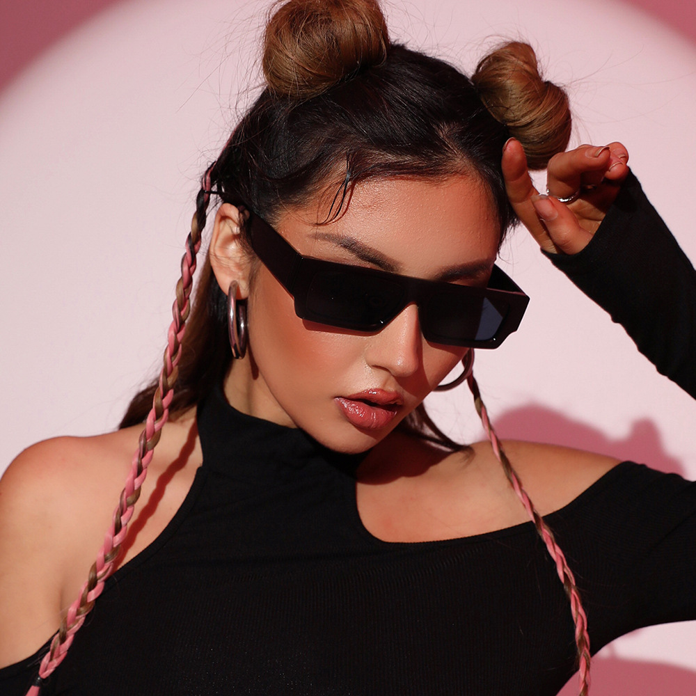55g Weight Full Frame Glasses Structure Sunglasses Classification Ac, UV400 Protection Lens Material Square Glasses Style Street Occasion Solid Color Pattern Women'S Gender Cool Style Style Grey, Pink, Black Color Cool Style Solid Color Ac UV400 Protection Square Full Frame Women's Sunglasses 无