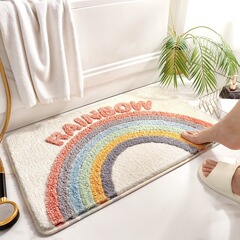 模造カシミアフロアマット、家庭用浴室吸収性滑り止めマット、フレッシュキッチン、リビングルーム、お手入れが簡単なフロアマット、卸売可能