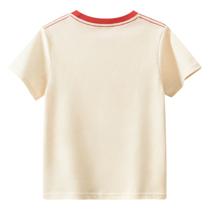 Grrr Camiseta de manga corta para niños 2024 Verano Nuevo producto Camisa de manga corta de dibujos animados coreanos para niños grandes