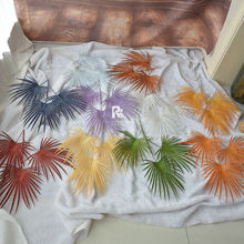 仿真塑料花3叉蒲扇叶棕榈叶婚礼堂背景插花酒店软装布置假花蒲叶