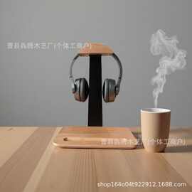 木质创意置物架家用办公电竞网咖头戴耳机架商超专卖耳机展示架
