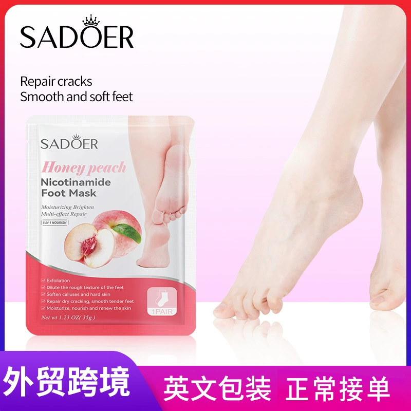 Английский SADOER персиковый никотинамид питательная маска для ног омоложение кожи Уход за ногами маска для ног трансграничная Внешняя торговля оптом