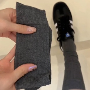 Spring and Summer Ballet Style Catwalk Style White Socks Women's Calf Socks Ins Simple Lace Vertical Stripesd Pile Socks Thin Section