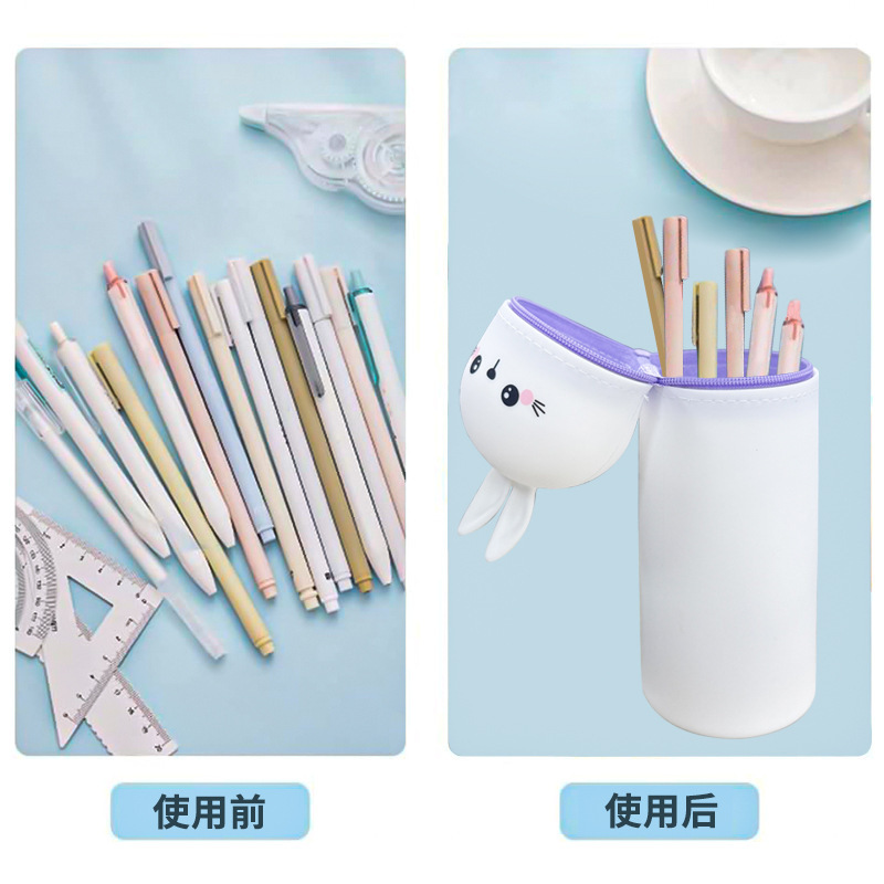 工場直接供給クロスボーダー減圧文具収納袋シリコンペンホルダーパンダ学生用品文具箱シリコン鉛筆バッグ|undefined