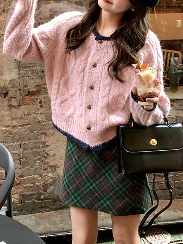 Suéter de lino suave y pegajoso, abrigo de mujer otoño y invierno, nuevo tipo suelto, corto, cardigan de punto pequeño