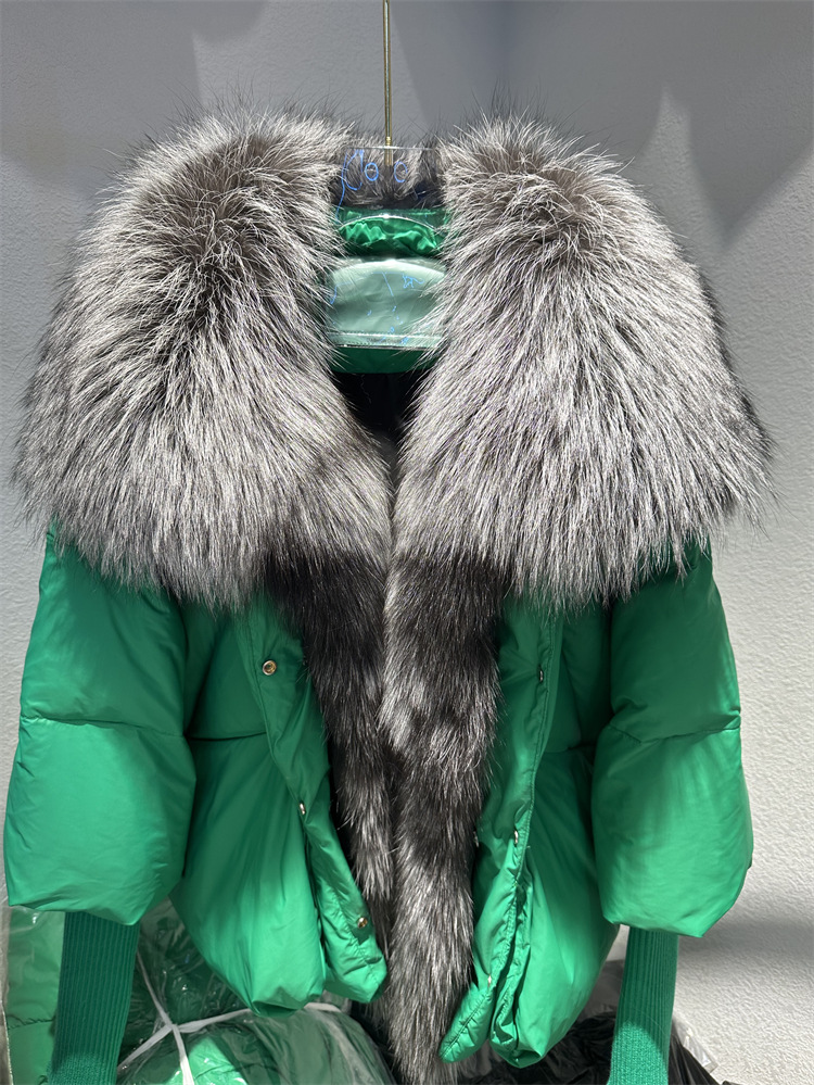 Women's Short Down Jacket With Fur Collar For Winter_voghion.com