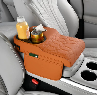 Car Anti-Slip Cup Holder Armrest: Armrest box pad - high-and-low-armrest-box-heightening-pad-to-prevent-cup-removal-type-a-emma-orange