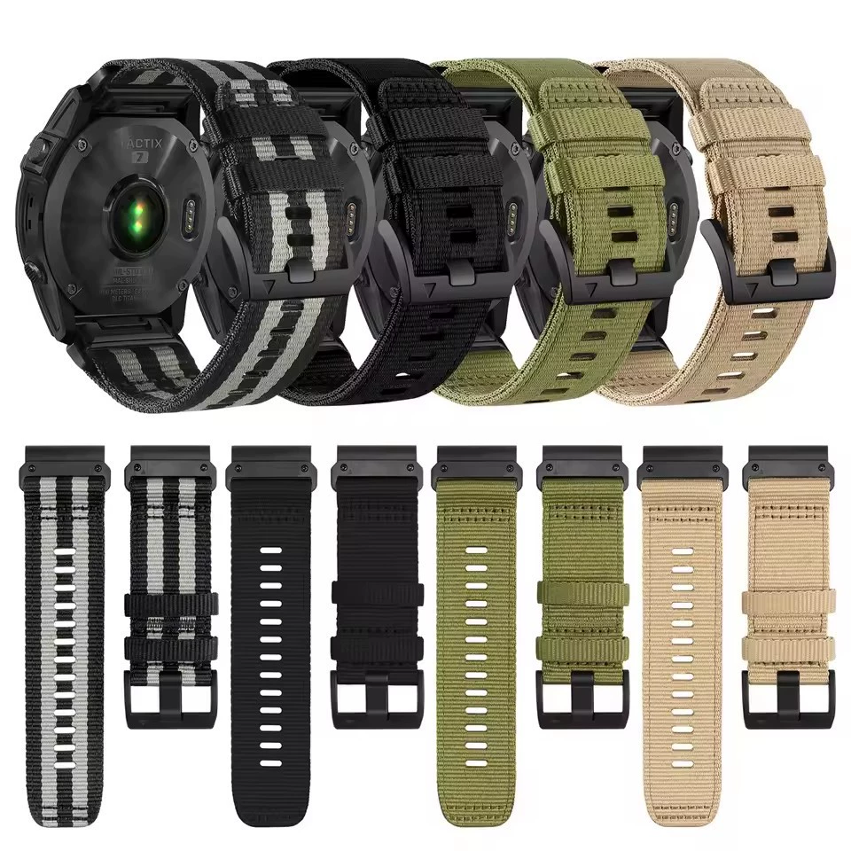 Подходит для Garmin Fenix 8, тканевый нейлоновый ремешок 7X/6/5X Garmin 22/26 мм быстросборный тканевый ремешок
