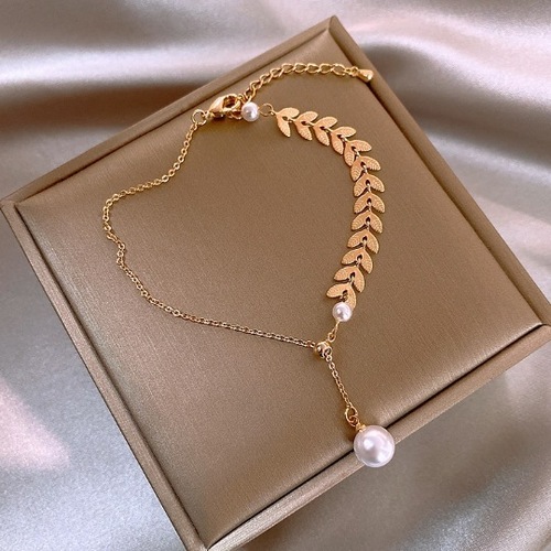 Japanese and Korean creative wheat pearl bracelet for women, simple temperament, new asymmetrical bracelet, adjustable bestie bracelet
