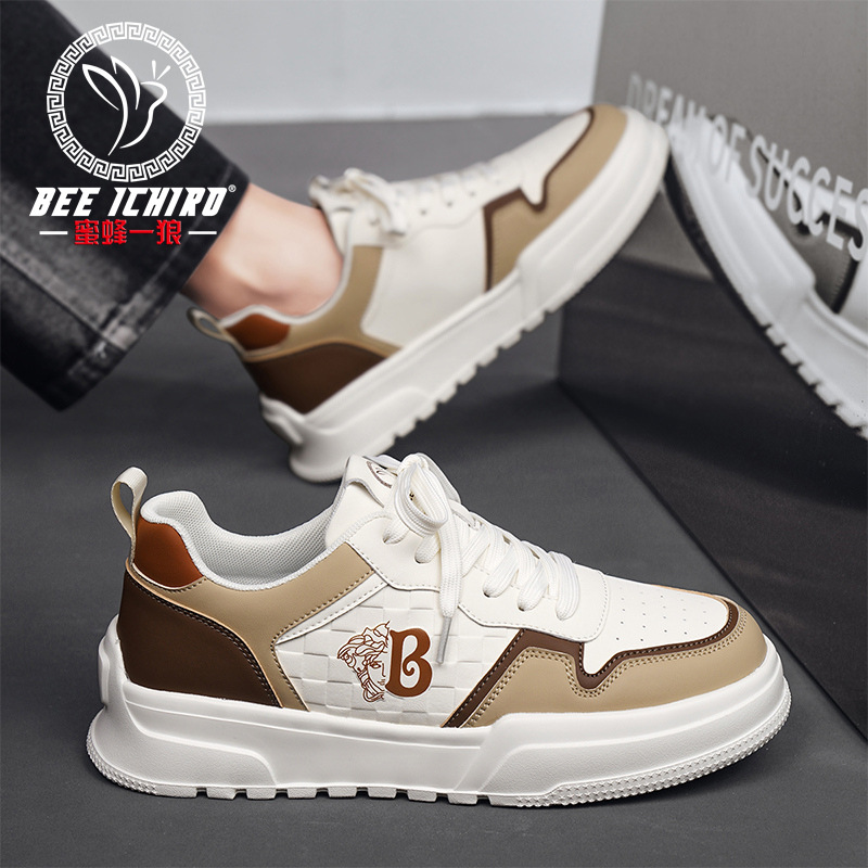 Bee Yilang flagship store spring and summer casual trendy men's shoes new breathable versatile ultra-light soft bottom sports style Board Shoes