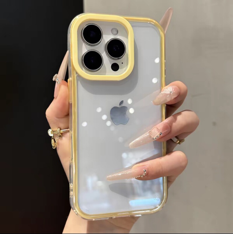 高颜值滴胶透明壳适用iphone16手机壳14苹果15promax亚克力13凹槽|undefined