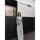 5werkwen wide-leg casual pants women's autumn long mopping drape all-match texture wrinkle swinging long pants trendy