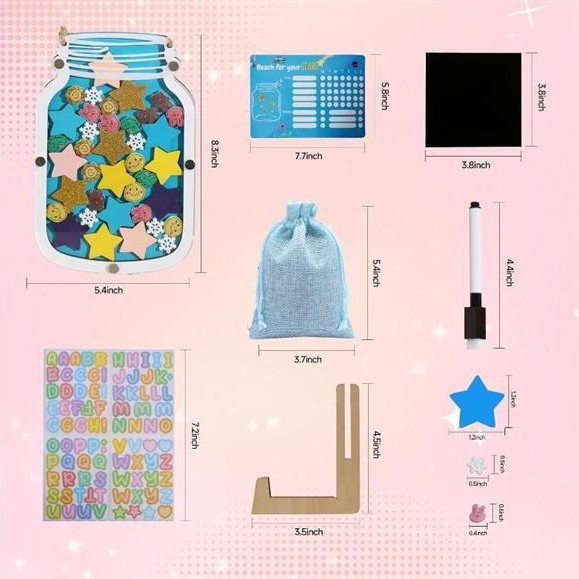 Personalized Moon Reward Jar 带代币的星星奖励 存钱罐儿童礼物|undefined