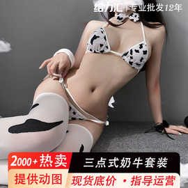 情趣内衣三点诱惑奶牛制服套装角色扮演圣诞演出兔女睡衣猫女批发
