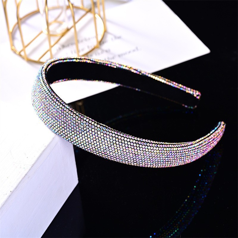 Nueva esponja de diamantes de imitación de diadema completa europea y americana transfronteriza con accesorios para el cabello de moda roja neta accesorios para el cabello de la banda para el cabello de las mujeres