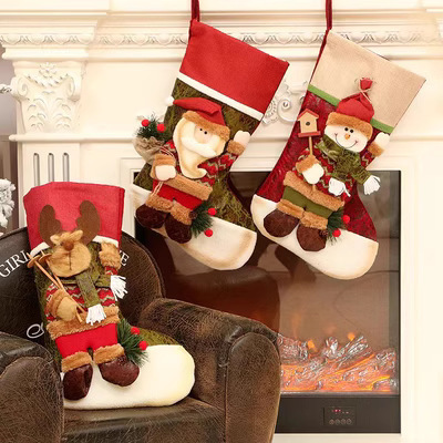 クリスマス装飾用品サンタクロース子供靴下クリスマスツリーペンダントクリスマス靴下プレゼント袋趙之李|undefined