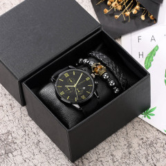 2022 new foreign trade hot-selling men's suit gift watch 3pcs bracelet three-piece set men's watch calendar watch