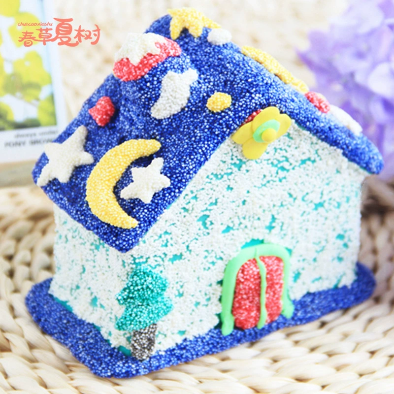 DIY деревянная Белая пустая Копилка жемчуг Снежная грязь глина Копилка детский деревянный дом ручной работы