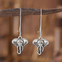 欧美跨境新款复古合金大象吊坠耳环 小众简约百搭耳饰品批发女