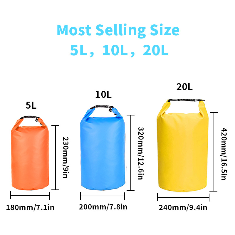 Venta directa de fábrica, bolsa impermeable para montañismo, bolsa impermeable para exteriores, bolsa impermeable para natación, playa, rafting, bolsa impermeable de PVC ecológica image 3