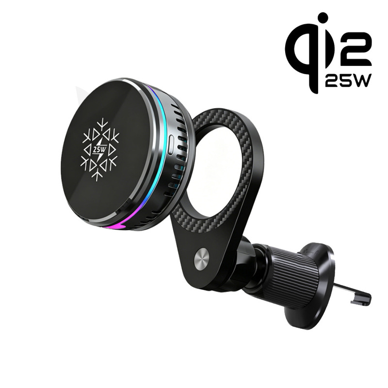 New Semiconductor Refrigeration 25W Double-Sided Magnetic Detachable Car Phone Holder with Fast Charging Qi2.2 Wireless Charging