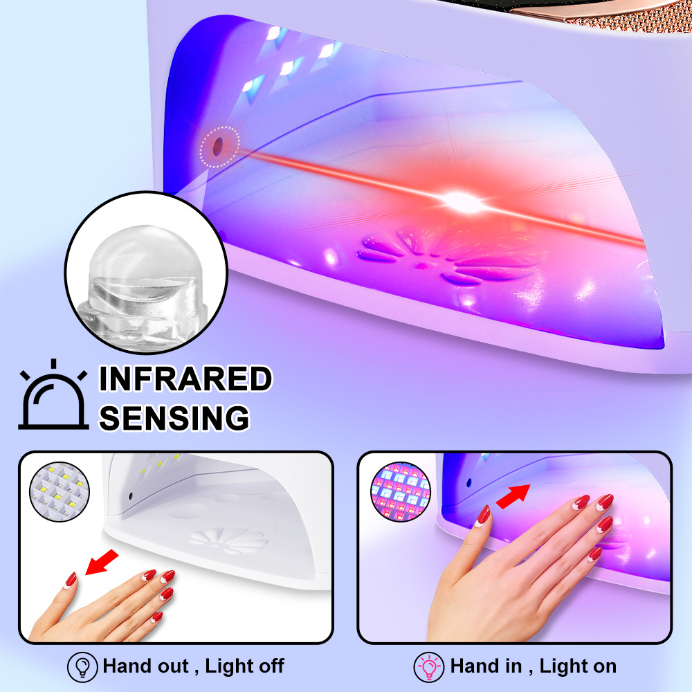 Nueva lámpara de uñas 308W lámpara de parrilla de uñas de alta potencia lámpara de fototerapia UV pegamento de esmalte de uñas de secado rápido máquina de fototerapia de uñas transfronteriza