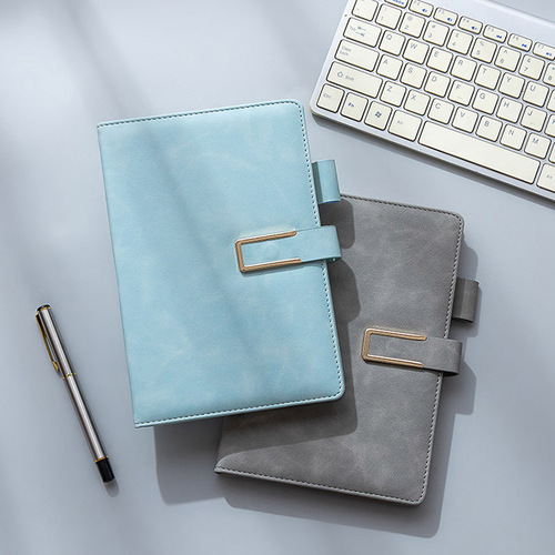 Wholesale business notebook custom logo magnetic closure notebook retro strap corporate office customization A5 memo pad notebook