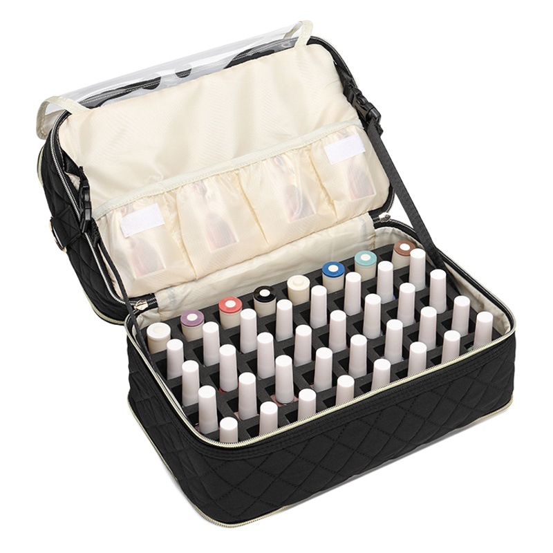 Bolsa cosmética profesional de tres capas de gran capacidad bolsa de almacenamiento de esmalte de uñas belleza tatuaje portátil kit portátil