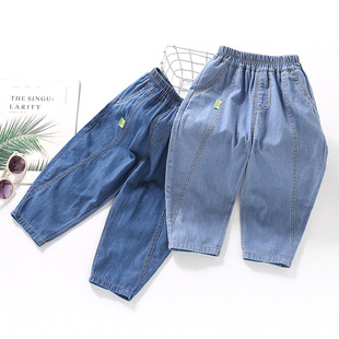 Cotton Children's Jeans Anti-mosquito Pants Thin Breathable Fluorescent Label Soft Denim Boys Casual Trousers Summer Fashion