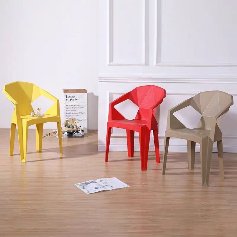 厚みのあるプラスチック製の椅子、業務用背もたれ付きダイニングチェア、アームレスト、屋台のダイニングテーブル、ホームレストラン、極厚のプラスチックスツール|undefined