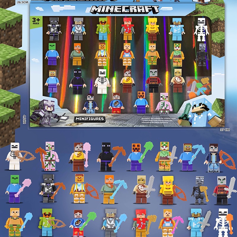 Cross-Border Export Compatible with Lego Assembled Small Building Blocks Minecraft Ninja Minifigure Sanliou Kt Cat Doll