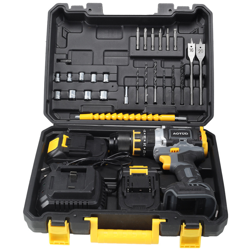 Transfronterizos de alta potencia sin escobillas taladro de mano 13mm taladro de impacto taladro de litio industrial taladro de carga taladro destornillador eléctrico