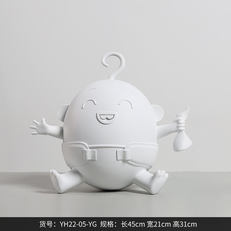 Best West White Cartoon Doll Decoration Resin Small Ornaments Home Soft Decoration Entrance Living Room Crafts