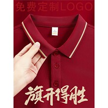中高考POLO衫印字T恤印logo夏季同学聚会红色班服送考服短袖印刷