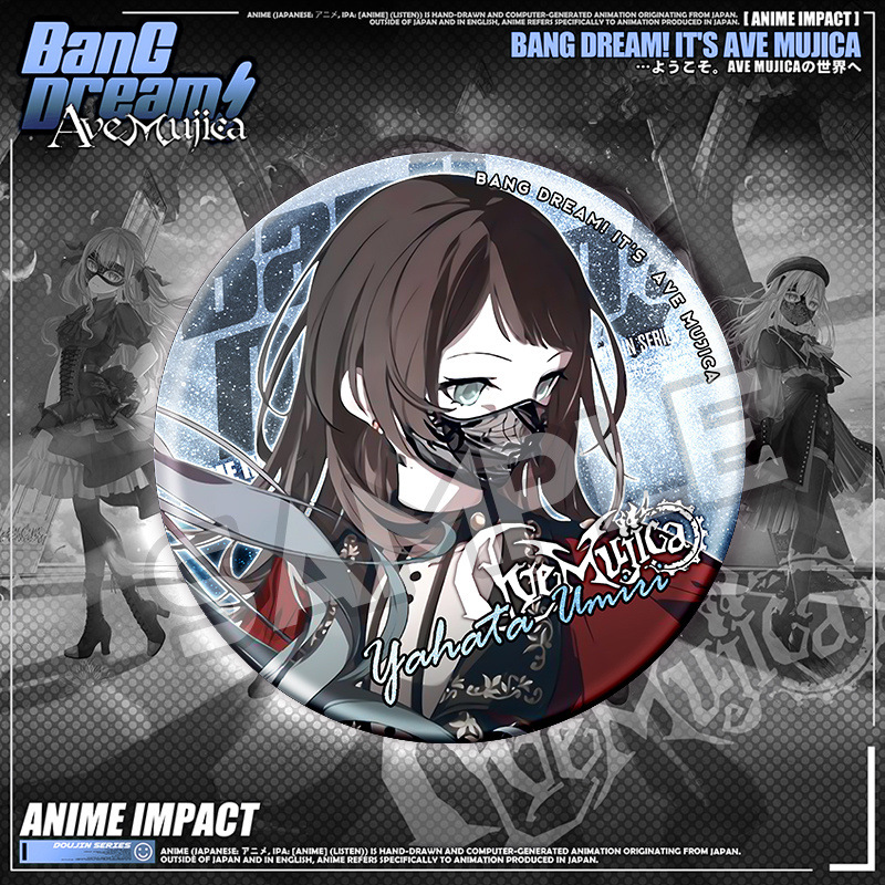Ave Mujica MyGO Cartoon Anime Badge Button BanG Dream