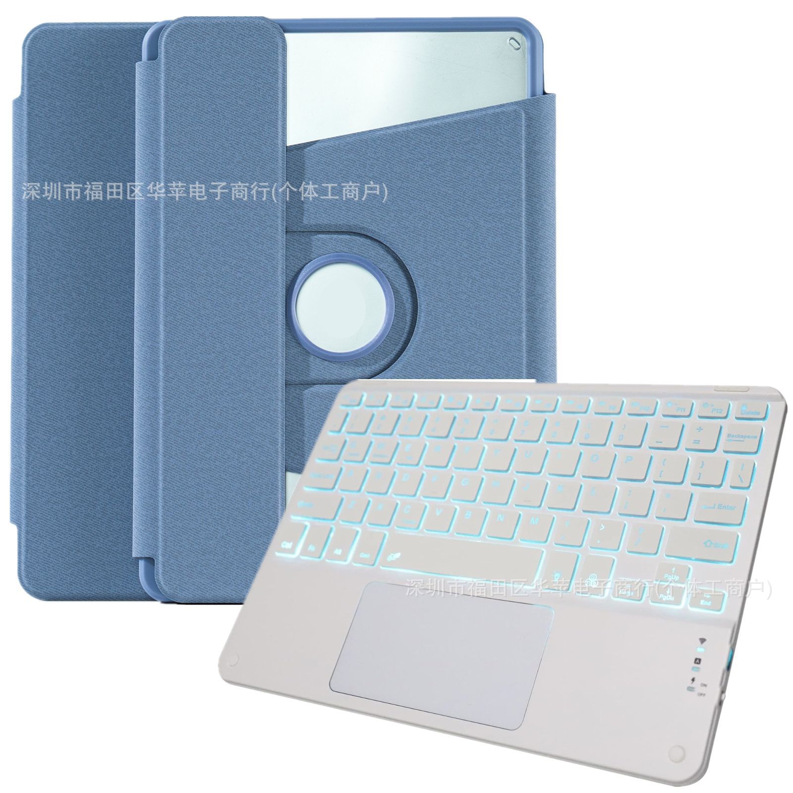 Adecuado para Xiaomi 6Pro RGB retroiluminación Bluetooth teclado funda de cuero Redmi SE11 acrílico giratorio 11.5 teclado funda