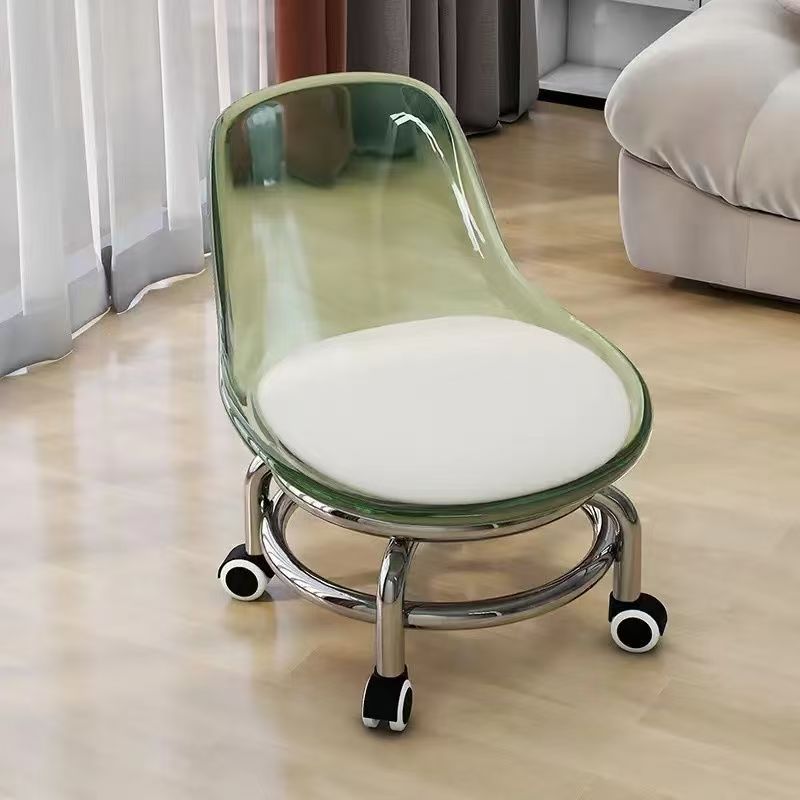 Taburete pequeño con rueda universal, silla pequeña con polea móvil, banco de respaldo corto para el hogar, taburete pequeño para sentarse durante mucho tiempo y no cansado