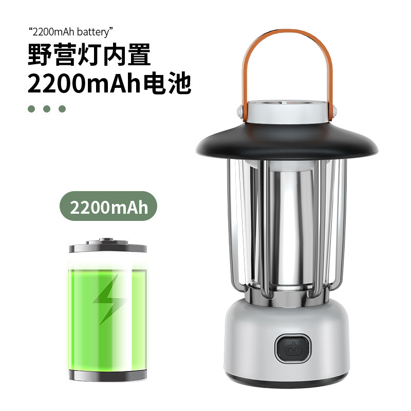 Nueva carga Al Aire Libre Retro Luz de camping portátil colgante de tres colores fuente de luz ambiente camping Luz Portátil mini colgante