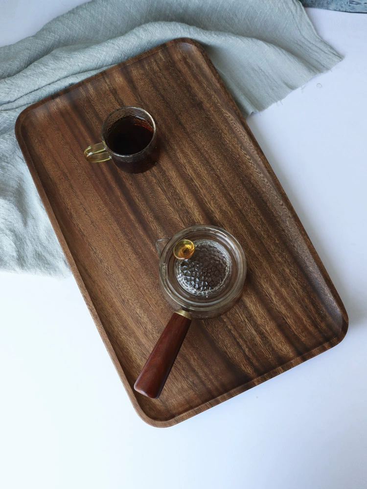 Деревянная поднос-Tea поднос из акати дерева, цельный цвет, доска для кофе, мясной поднос для чая, японский корейский стиль