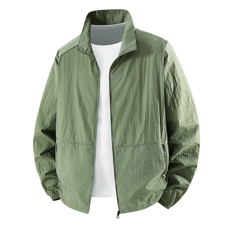 Roupas masculinas de verão, jaqueta fina de seda gelada, secagem rápida, proteção solar, roupas masculinas respiráveis para pesca ao ar livre, roupas de pele_voghion.com