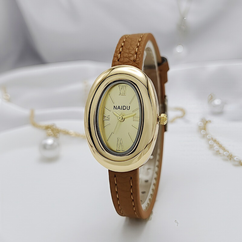 Fashion New Women's Watch French Oval Bathtub High-End Retro Niche Temperament Leather Strap Guangzhou Wristwatch Fashion New Women's Watch French Oval Bathtub High-End Retro Niche Temperament Leather Strap Guangzhou Wristwatch