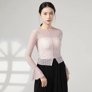 现代舞长袖上衣形体服中国古典舞蹈服装练功服女身韵纱衣