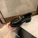 Genuine Leather Arc de Triomphe Thick-soled Loafers Women's 2024 Autumn and Winter New Slip-on Shoes Thick Heeled British-style Leather Shoes