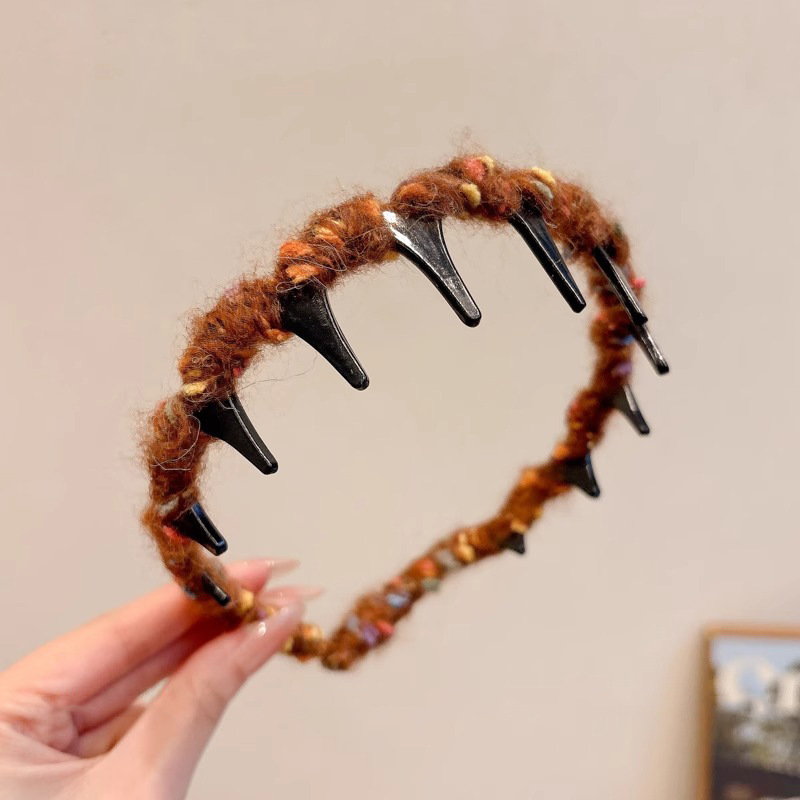 Otoño y invierno de alto nivel explosivo tipo ondas de pelusa correa de cabello para mujeres cráneo alto no lesiones de dientes de cabello para el cabello de doble propósito