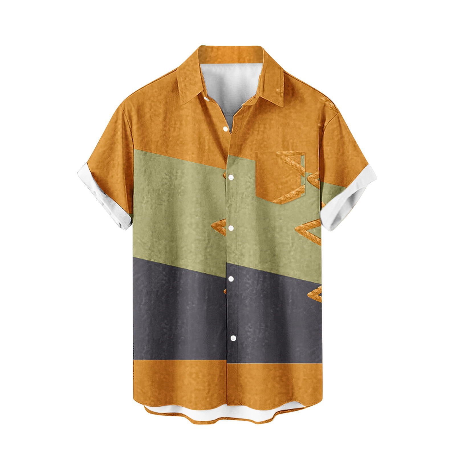 2024 comercio exterior europeo y americano transfronterizo exclusivamente para camisas de manga corta para hombres color de costura impresión digital 3D blusa casual