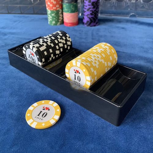 Transparent Chip Tray Storage Box for 5 Grids, Can Hold 100 Chips of 40x3.3mm