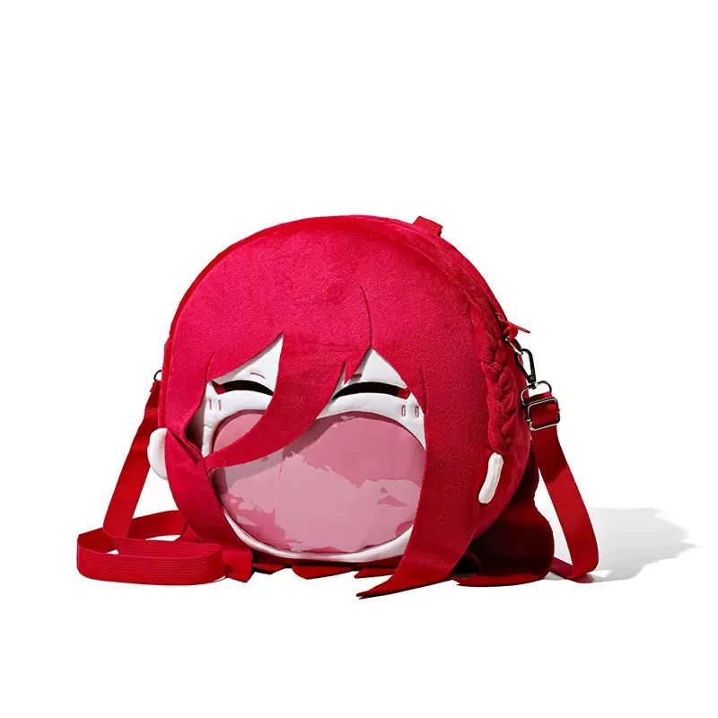 2D Pin Display Backpack, Anime Plush Front with Clear PVC Window, One Size (Hatsune Miku & Characters)