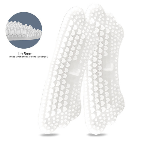 Heel protective pad anti-friction magic high heels heel pad half size cushion shoe size adjusting transparent silicone heel massaging sticker