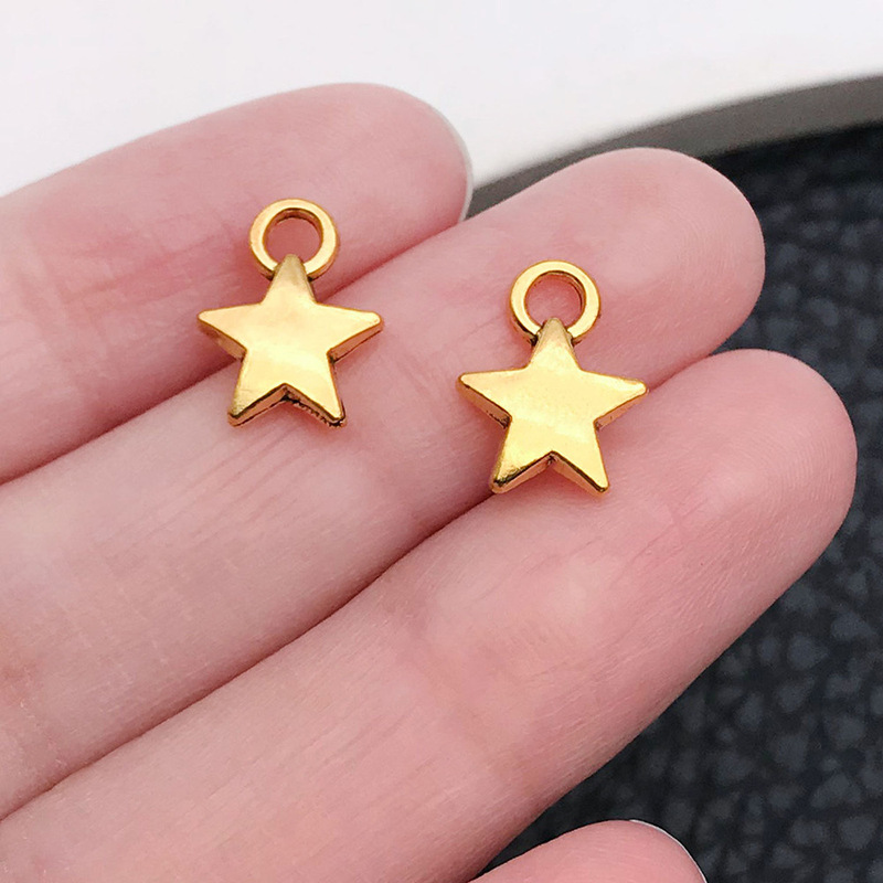 五色レトロ透かし彫り星月太陽合金ペンダント手作りブレスレットキーホルダーアクセサリーアクセサリーペンダント|undefined