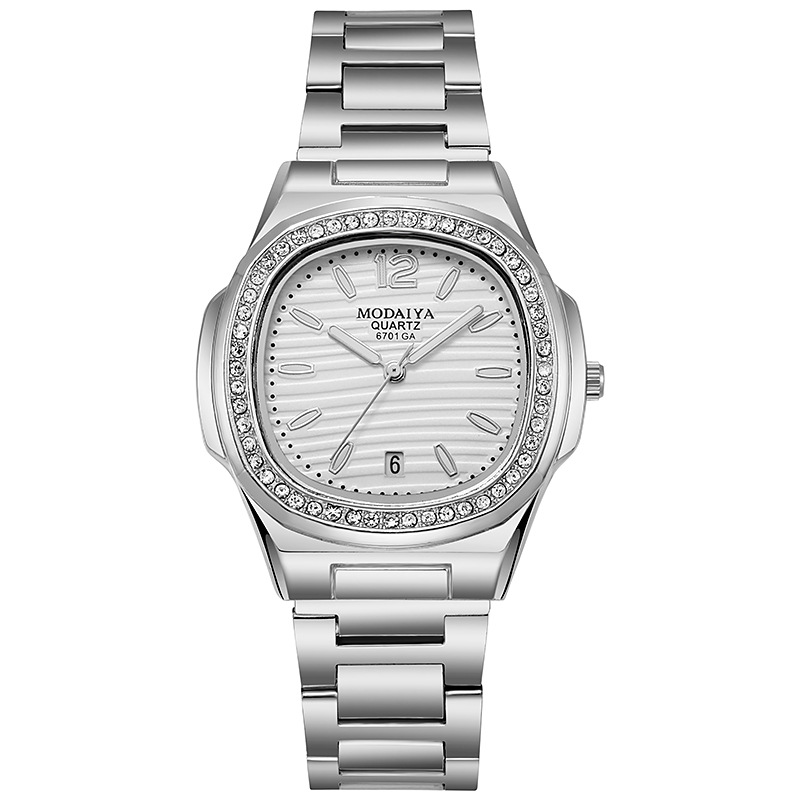 Celebridad transfronteriza de Internet TikTok New Fashion Square Cinturón de acero para hombre reloj calendario reloj de cuarzo entrega de regalo